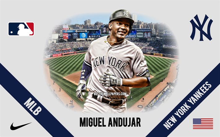 Miguel Andujar, Nova York Yankees, Dominicana Jogador De Beisebol, MLB, retrato, EUA, beisebol, O Yankee Stadium, Logotipo do New York Yankees, Major League Baseball, Miguel Henrique Andujar