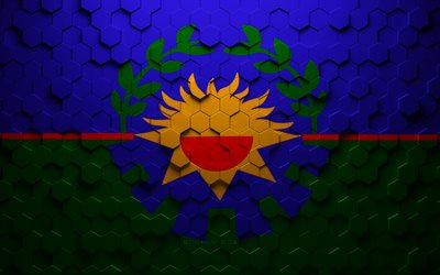 Flag of Buenos Aires Provinces, honeycomb art, Buenos Aires Provinces hexagons flag, Buenos Aires Provinces 3d hexagons art, Buenos Aires Provinces flag