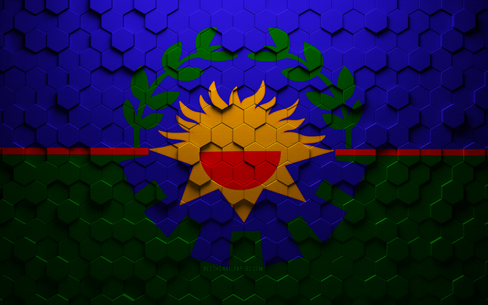 ブエノスアイレス州の旗, ハニカムアート, ブエノスアイレス州の六角形の旗, ブエノスアイレス州の3d六角形アート