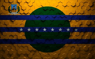 flagge des bundesstaates bolivar, wabenkunst, sechseck-flagge des bundesstaates bolivar, sechseck-kunst des bundesstaates bolivar 3d