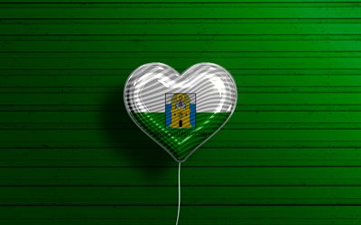 I Love Medellin, 4k, realistic balloons, green wooden background, Day of Medellin, Colombian cities, flag of Medellin, Colombia, balloon with flag, cities of Colombia, Medellin flag, Medellin