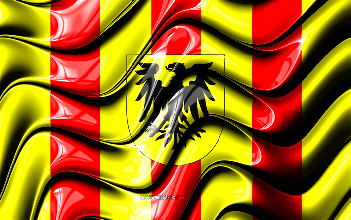 mechelen-flagge, 4k, belgische st&#228;dte, flagge von mechelen, tag von mechelen, 3d-kunst, mechelen, st&#228;dte belgiens, mechelen 3d-flagge, gewellte mechelen-flagge, belgien, europa