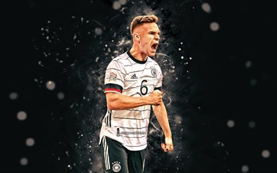Joshua Kimmich, 4k, 2022, Germany National Team, soccer, footballers, Kimmich, white neon lights, German football team, Joshua Kimmich 4K