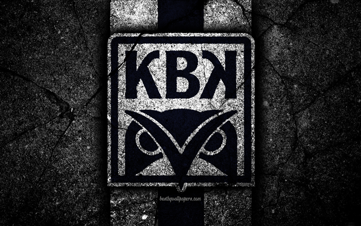 4k, Kristiansund FC, emblem, Eliteserien, svart sten, fotboll, Norge, Kristiansund, logotyp, asfalt konsistens, FC Kristiansund