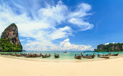 Phuket, trooppinen saari, Thaimaa, veneet, vaellus, korkeiden kallioiden, kes&#228; matkailu, Burman Meri, Intian Valtameren