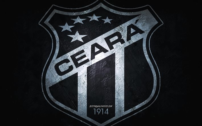 Ceara SC, brasilianskt fotbollslag, vit bakgrund, Ceara SC-logotyp, grunge konst, Serie A, Brasilien, fotboll, Ceara SC emblem