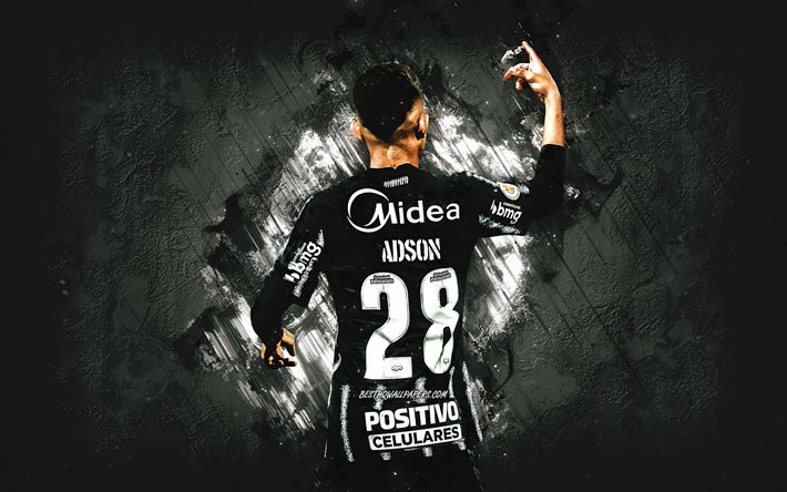 Adson, Corinthians Paulista, brasilialainen jalkapalloilija, grunge-taide, jalkapallo, Adson Ferreira Soares, Sport Club Corinthians Paulista