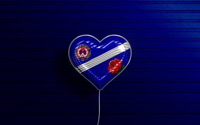 I Love Windsor, 4k, palloncini realistici, sfondo di legno blu, citt&#224; canadesi, bandiera di Windsor, Canada, palloncino con bandiera, Windsor, Giorno di Windsor