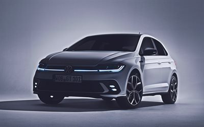 Volkswagen Polo GTI, 4k, studio, 2021 autoa, Typ AW, 2021 Volkswagen Polo, saksalaiset autot, Volkswagen