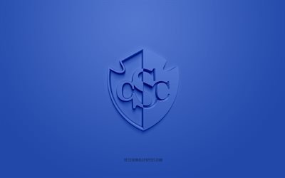 CS Cartagines, logo 3D cr&#233;atif, fond bleu, Liga FPD, embl&#232;me 3d, club de football costaricien, Cartago, Costa Rica, football, Liga CS Cartagines logo 3d