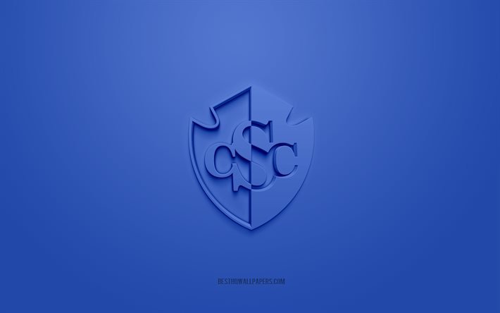 CS Cartagines, yaratıcı 3D logo, mavi arka plan, Liga FPD, 3d amblem, Kosta Rika Futbol Kul&#252;b&#252;, Cartago, Kosta Rika, futbol, Lig CS Cartagines 3d logo