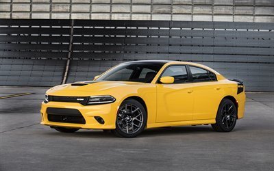 Dodge charger Daytona, en 2017, tuning, supercars, jaune chargeur