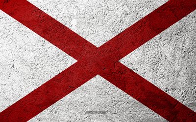 Bandera del Estado de Alabama, de hormig&#243;n de textura, de piedra de fondo, bandera de Alabama, estados UNIDOS, del Estado de Alabama, las banderas en la piedra, la Bandera de Alabama