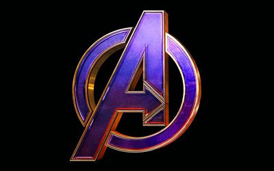 Avengers Finale di partita logo, 4k, 3D, arte, 2019 film Avengers 4, poster, fan art, creativit&#224;, Avengers Finale di partita