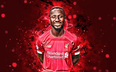 2019-2020 Naby Keita, sezon, Gineli futbolcular, defans, Liverpool FC, neon ışıkları, Leye Naby Keita, futbol, LFC, Premier Lig, Liverpool