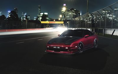 Download wallpapers Nissan 180SX, 4k, tuning, 1993 cars, drift cars