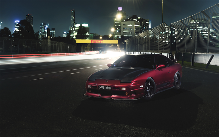 ダウンロード画像 日産180sx 4k チューニング 1993車 ドリフト車 S13 日本車 日産 赤180sx フリー のピクチャを無料デスクトップの壁紙