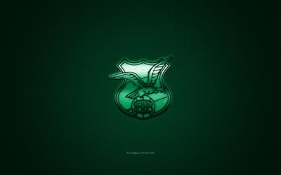 Bol&#237;via equipa nacional de futebol, emblema, logotipo verde, verde de fibra de carbono de fundo, Bol&#237;via equipe de futebol do logotipo, futebol, Bol&#237;via