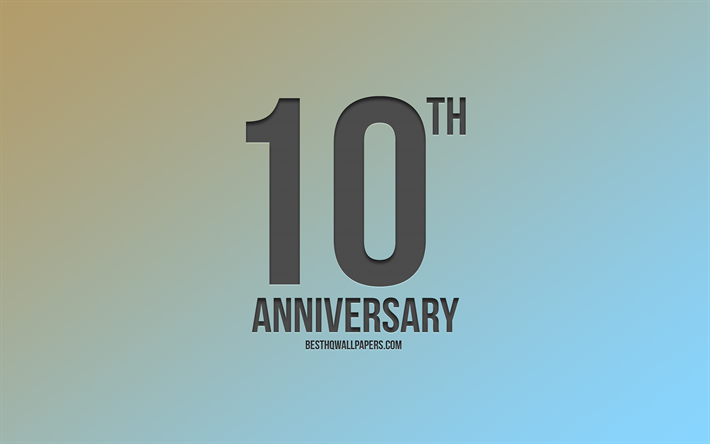 10&#186; Aniversario signo, fondo azul, de carbono aniversario de signos, Aniversario de los 10 A&#241;os, elegante aniversario s&#237;mbolos, 10&#186; Aniversario, arte creativo