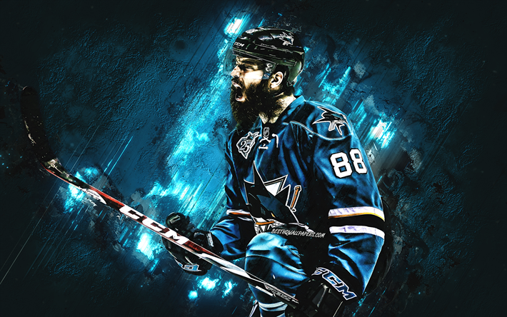 Brent Burns, San Jose Sharks, Canadian hockey player, defender, NHL, portrait, hockey, USA
