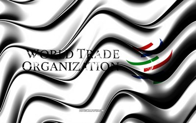 World Trade Organization, 4k, world organizations, Flag of WTO, 3D art, WTO