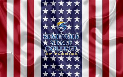 Seminole State College of Florida Emblem, American Flag, Seminole State College of Florida logo, Sanford, Florida, USA, Emblem of Seminole State College of Florida