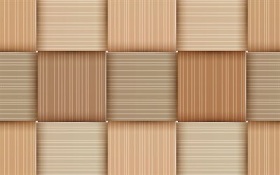 4k, 木細工の質感, スクエアパターン, ベクトルの質感, 木製の風合いの織物, スクエアの背景, 網代織, 茶褐色の木製の背景, 網代, 網代背景
