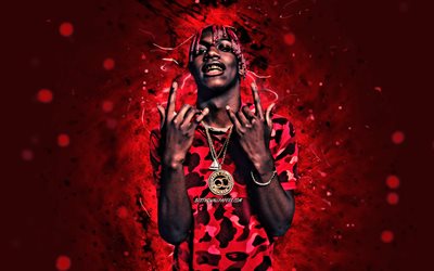 Lil Yachty, 4K, red neon lights, american singer, music stars, Miles Parks McCollum, american celebrity, superstars, Lil Yachty 4K
