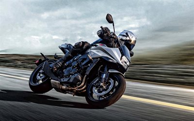 Suzuki Katana, 2020, front view, sport bike, riding a motorcycle, japanese motorcycles, Suzuki