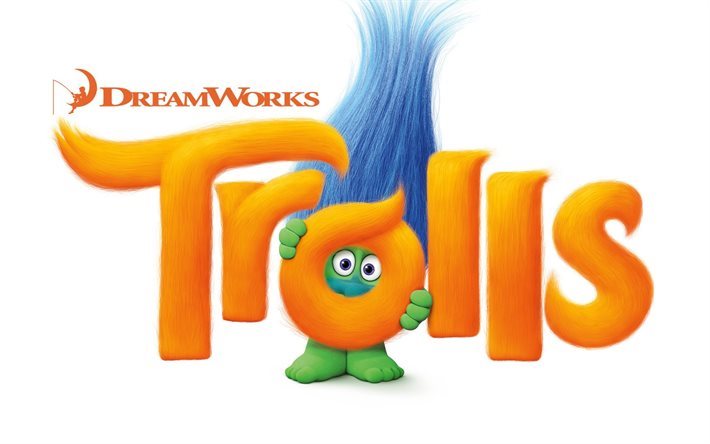 Trolls, poster, 2016, logo