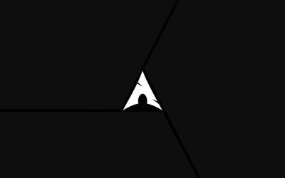 アーチLinux, 創造, ロゴ, 黒い背景