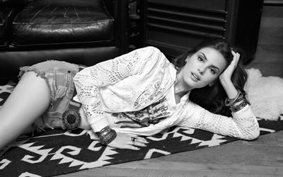 Camila Queiroz, 2018, brasiliansk sk&#229;despelare, svartvitt, sk&#246;nhet