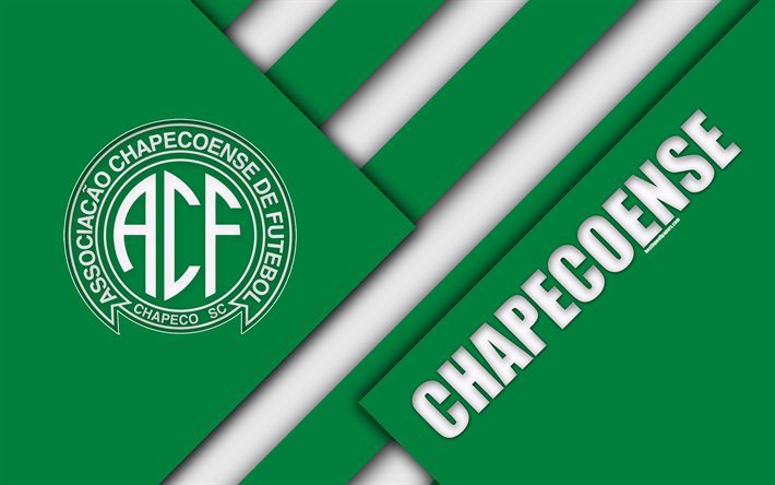 Chapecoense FC, Chapeco, Santa Catarina, 4k, dise&#241;o de materiales, verde, blanco abstracci&#243;n de brasil, club de f&#250;tbol, Serie a, de f&#250;tbol