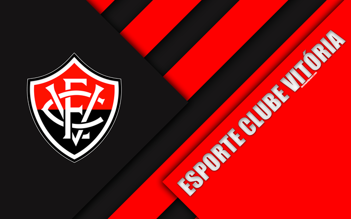 Esporte Clube Vitoria, Salvador, Bahia, Brazil, 4k, material design, black and red abstraction, Brazilian football club, Serie A, football Vitoria FC