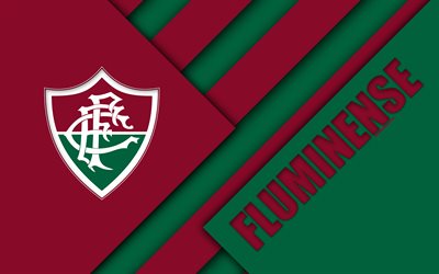 Fluminense FC, Rio de Janeiro, Brazil, 4k, material design, green violet abstraction, Brazilian football club, Serie A, football