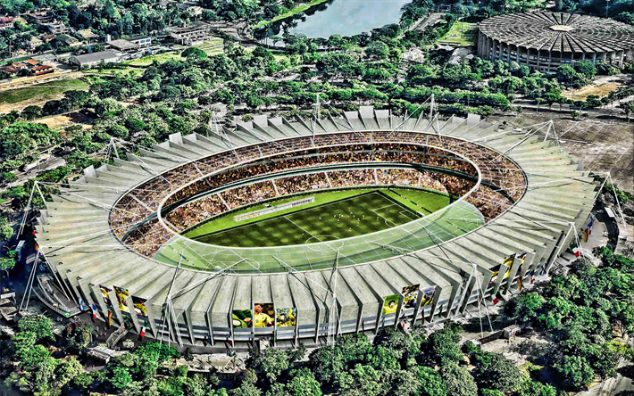El Estadio Mineirao, HDR, el partido, el f&#250;tbol, el Cruzeiro Estadio, vista a&#233;rea, estadio de f&#250;tbol, Brasil, Mineirao, estadios brasile&#241;os