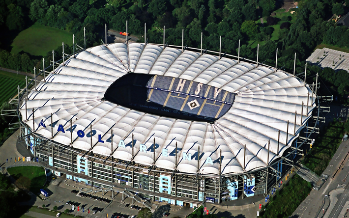 Kansan Park stadium, Bahrenfeldin, Hampuri, Saksa, Saksan jalkapallo stadion, Hamburger SV-stadion, nykyaikaisen urheilun areenoilla, Bundesliiga