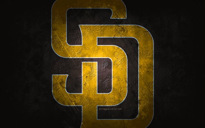 San Diego Padres, American baseball team, brown stone background, San Diego Padres logo, grunge art, MLB, baseball, USA, San Diego Padres emblem