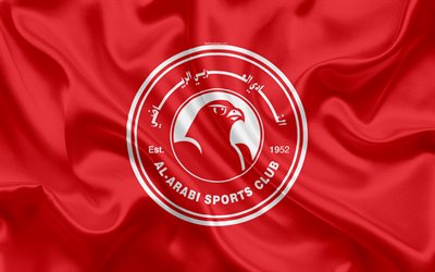 Al-Arabi SC, 4k, Qatar, Club de F&#250;tbol, Al Arabi FC, emblema, logotipo, Qatar Stars League, en Doha, el f&#250;tbol