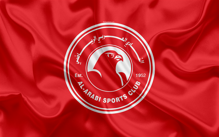Al-Arabi SC, 4k, Qatar Football Club, l&#39;Al Arabi FC, emblema, logo, Qatar Stars League, Doha, in Qatar, il calcio