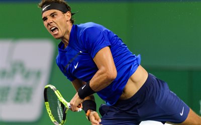 Rafael Nadal, el jugador de tenis de la ATP, pista de Tenis, 4k, los atletas