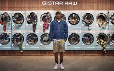 Pharrell Williams, el cantante Norteamericano, servicio de lavander&#237;a, rapero Americano, G-Star Raw