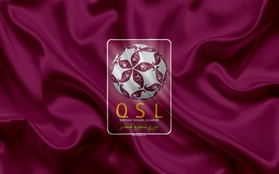 Qatar Stars League, logotipo, emblema, 4k, campeonato de f&#250;tbol de Qatar