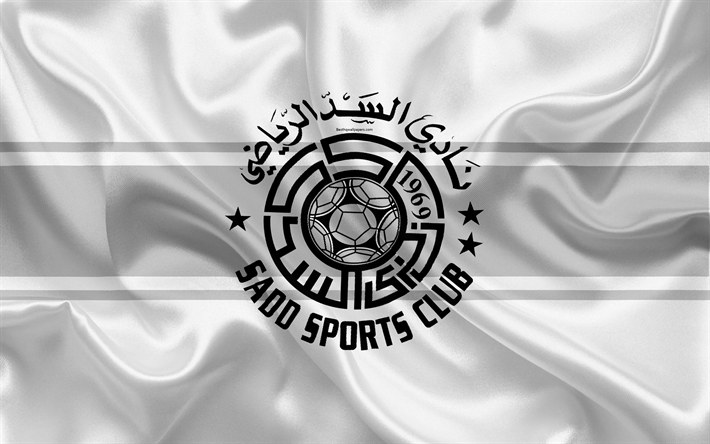Al Sadd SC, 4k, Qatar jalkapallo club, tunnus, logo, Qatar Stars League, Doha, Qatar, jalkapallo, silkki tekstuuri, lippu, Al-Sadd FC