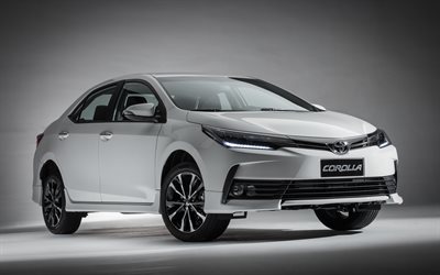 Toyota Corolla, 4k, 2018 carros, sedans, novo Corolla, carros japoneses, Toyota