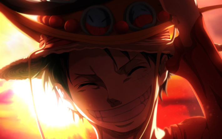 Download wallpapers Monkey D Luffy smile artwork portrait manga One  Piece for desktop free Pictures for desktop free