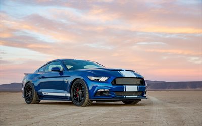 Ford Mustang, Shelby, GT350, 50th Anniversary, sports coupe, blue mustang, American cars, Ford