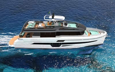 Azimut 80, 4k, sea, luxury ship, Flybridge Motor Yachts
