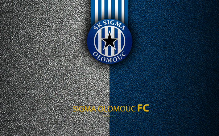 Sigma Olomouc, FC, 4k, ceco football club, logo, simbolo, texture in pelle, Olomouc, Repubblica ceca, calcio, 1 Liga, Campionato di Calcio ceco