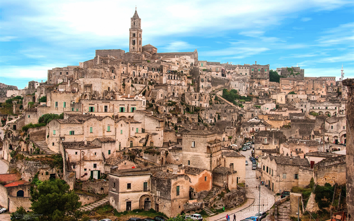 Matera, gamla stan, staden i klippan, Basilicata, Apulien, Italien, UNESCO, Sassi di matera Matera